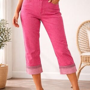 Moschino Pink Kids Jeans with Studded Cuffs